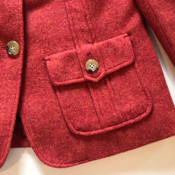 Talbots Wool 4P Blazer Jacket Burnt Orange Red - Picture 6 of 12